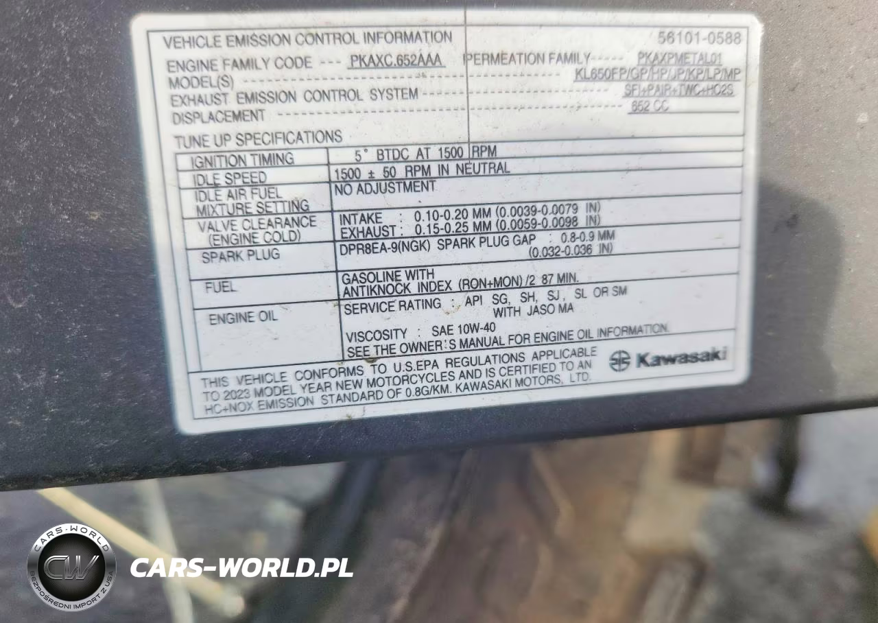 2023 Kawasaki Kl650 H VIN:ML5KLEH15PDA17743 - 9