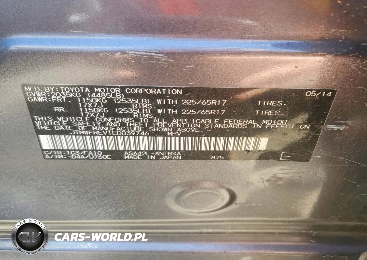 2014 Toyota Rav4 Xle VIN:JTMWFREV1ED039746 - 12