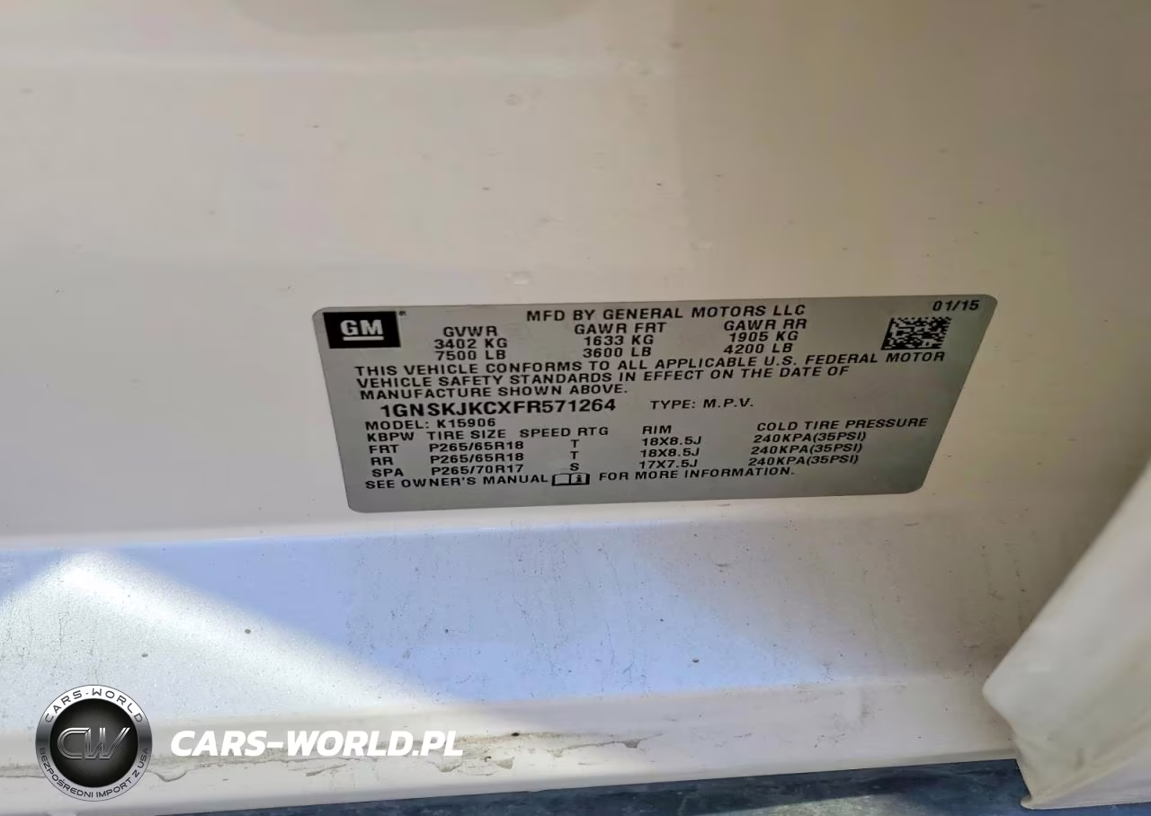 2015 Chevrolet Suburban K1500 Lt VIN:1GNSKJKCXFR571264 - 13