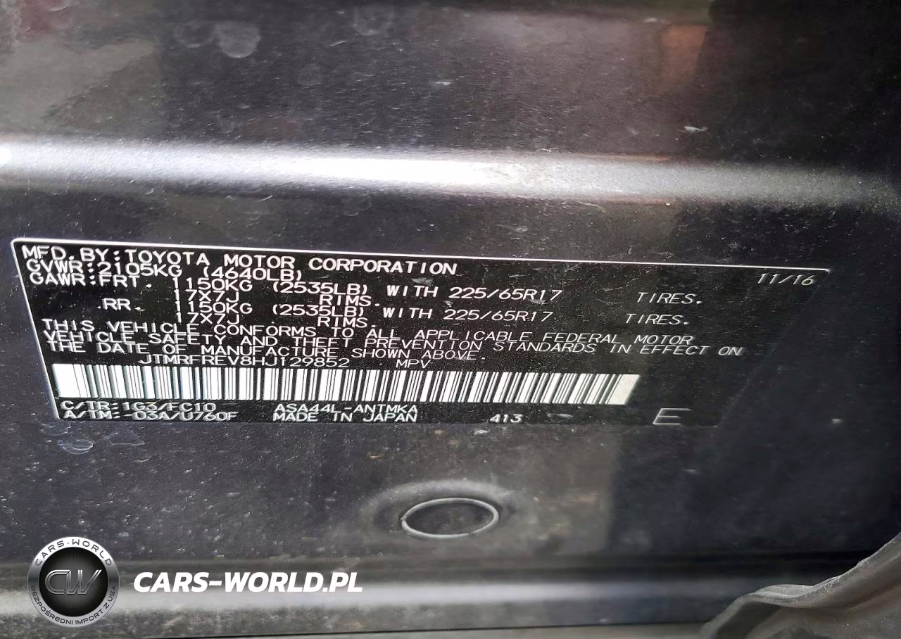 2017 Toyota Rav4 Xle VIN:JTMRFREV8HJ129852 - 12
