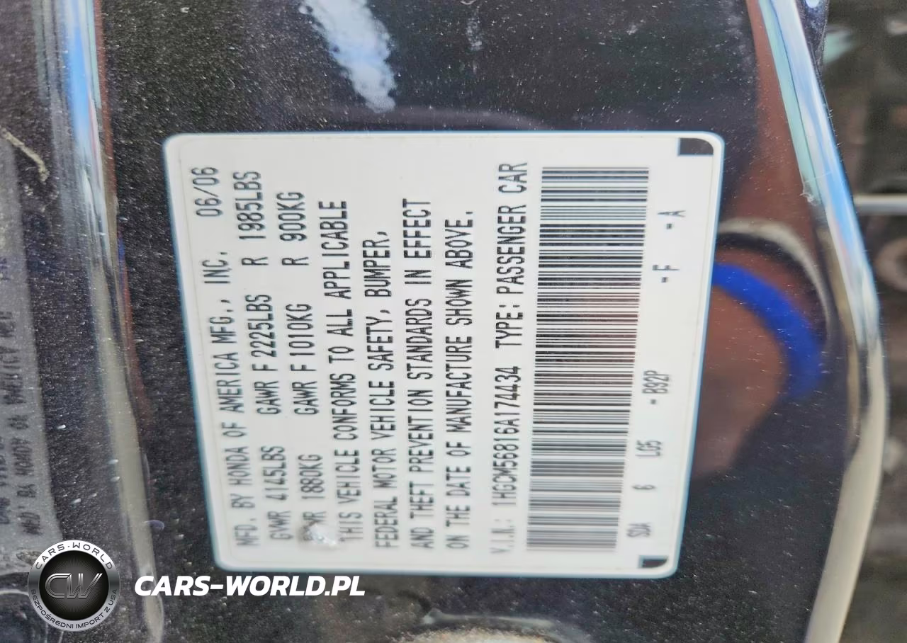 2006 Honda Accord Ex VIN:1HGCM56816A174434 - 12
