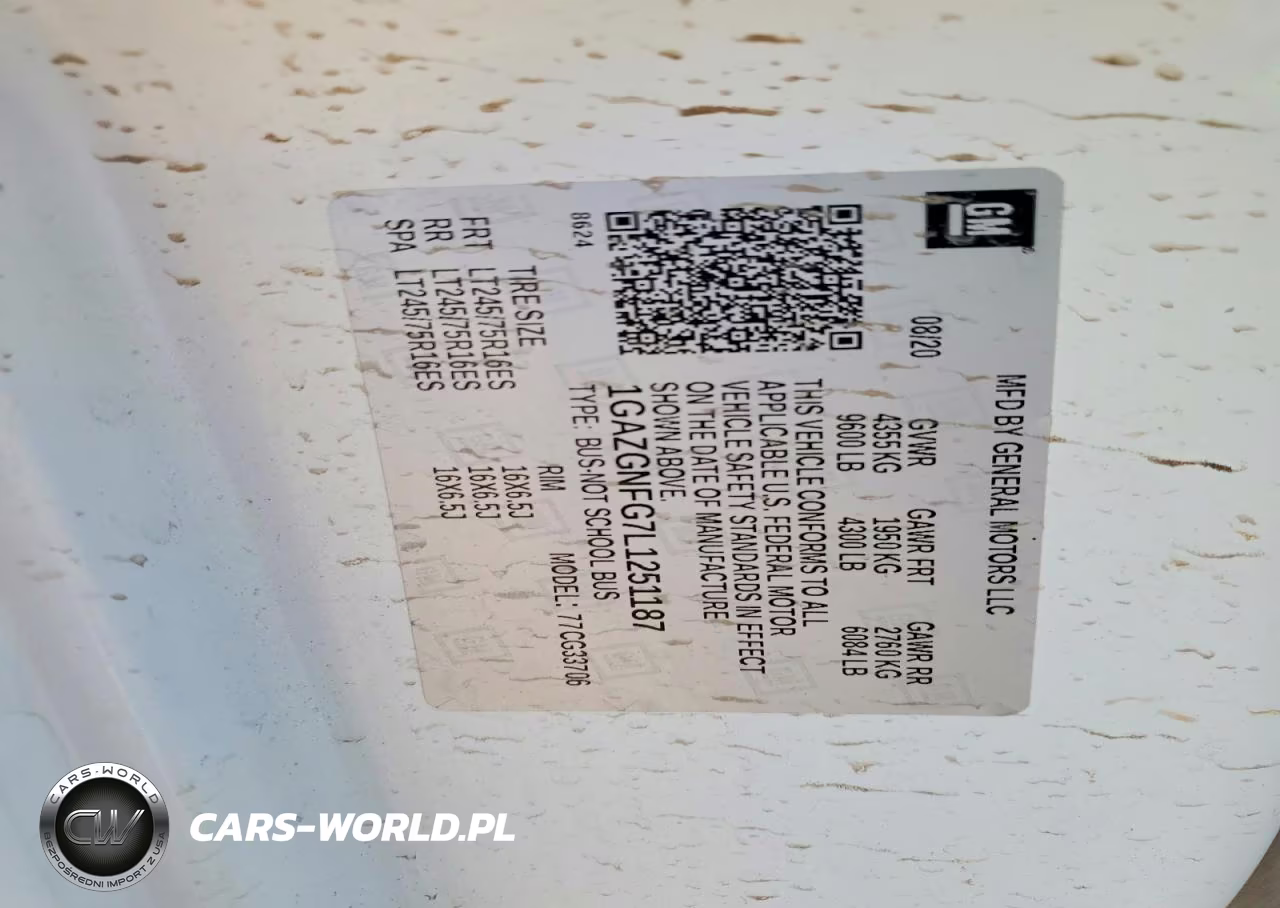 2020 Chevrolet Express G3500 Ls 6.0L V8 Passenger VIN:1GAZGNFG7L1251187 - 10