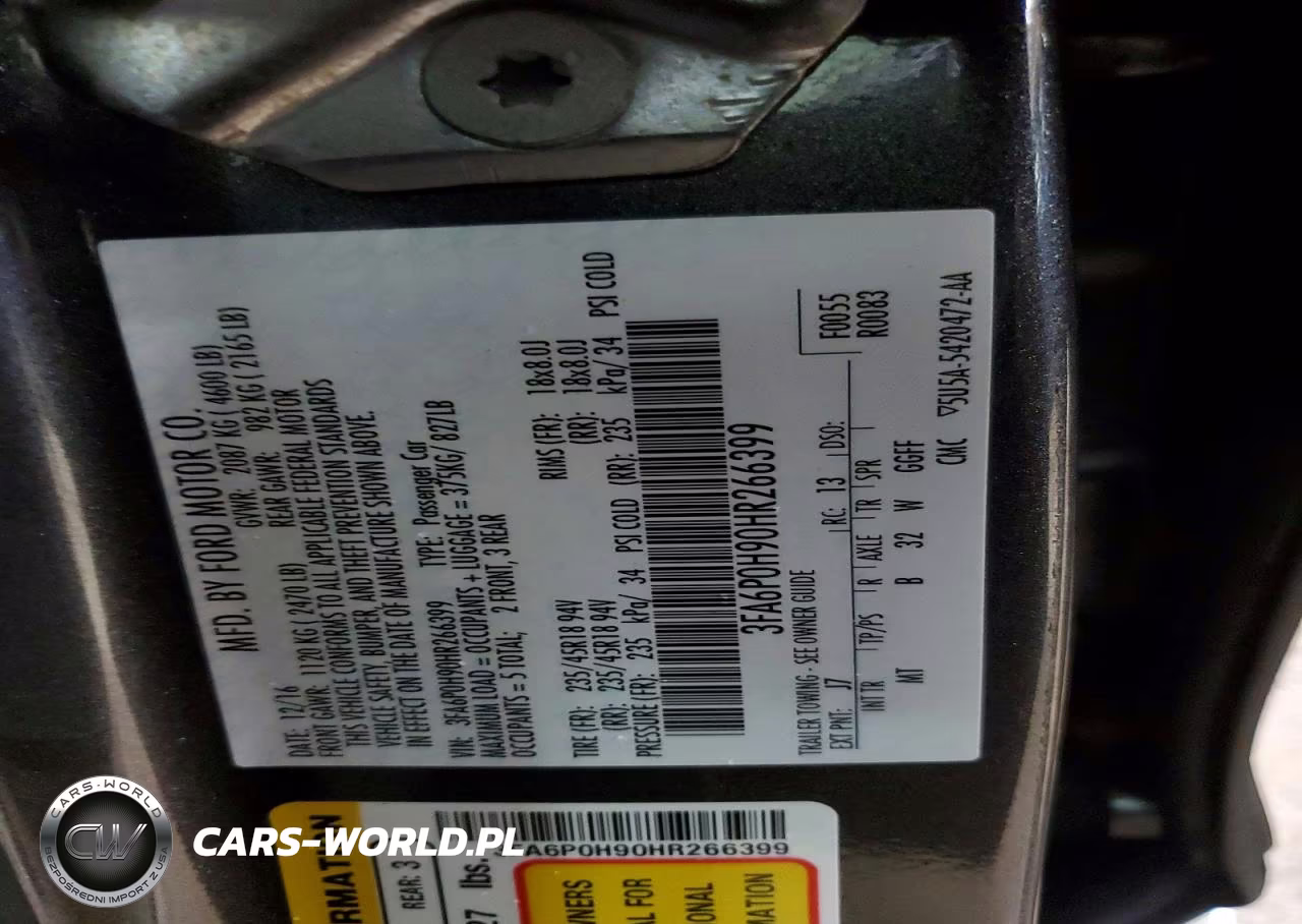2017 Ford Fusion Se VIN:3FA6P0H90HR266399 - 12