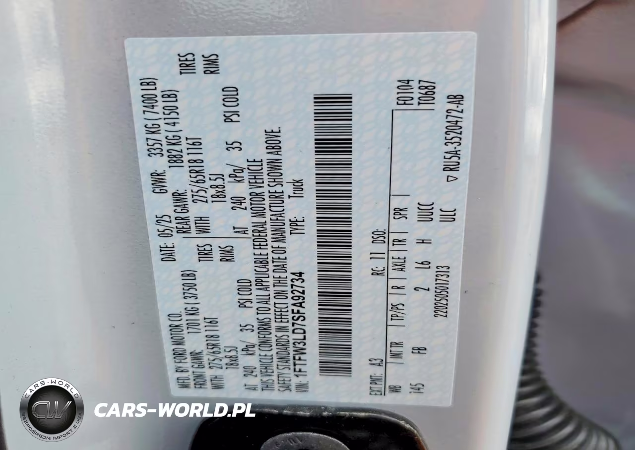 2025 Ford F150 Xlt VIN:1FTFW3LD7SFA92734 - 13