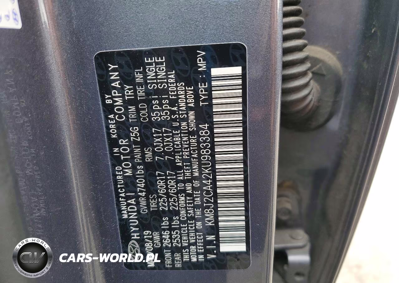 2019 Hyundai Tucson Se VIN:KM8J2CA42KU983384 - 13