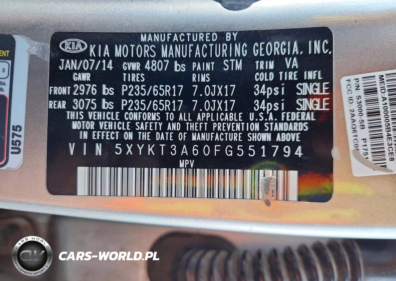 2015 Kia Sorento VIN:5XYKT3A60FG551794 - 13