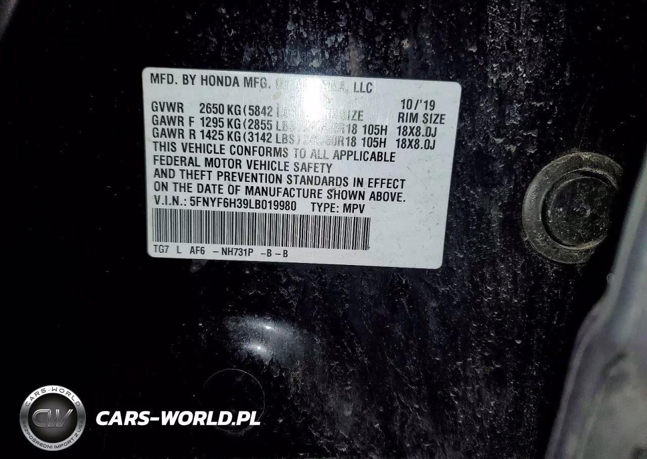 2020 Honda Pilot Ex VIN:5FNYF6H39LB019980 - 14