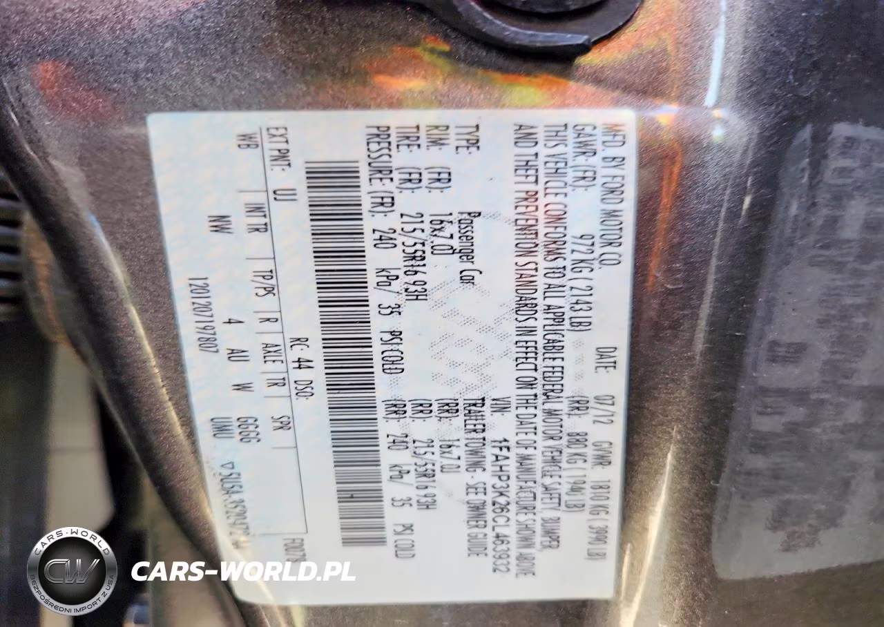 2012 Ford Focus Se VIN:1FAHP3K26CL463932 - 12