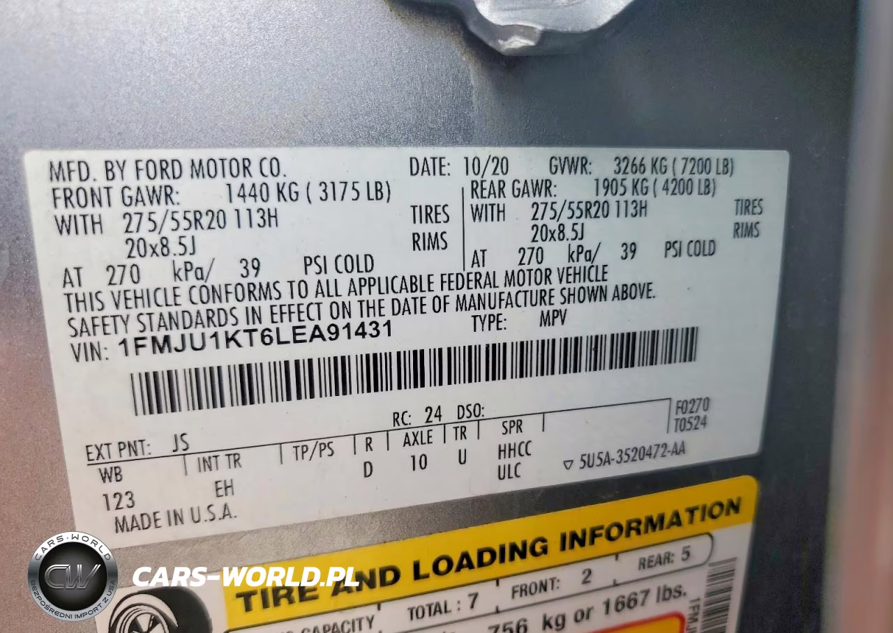 2020 Ford Expedition Limited VIN:1FMJU1KT6LEA91431 - 14