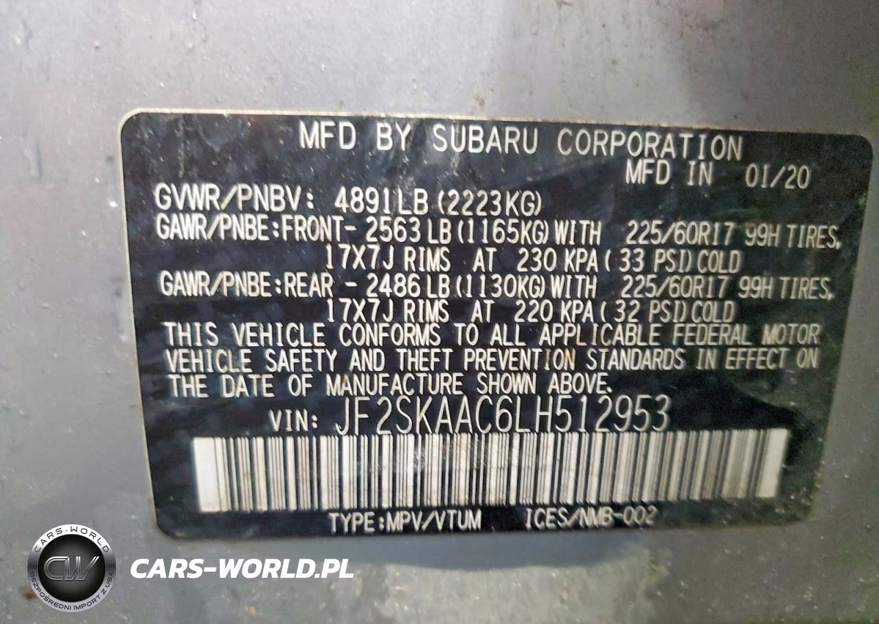 2020 Subaru Forester VIN:JF2SKAAC6LH512953 - 13