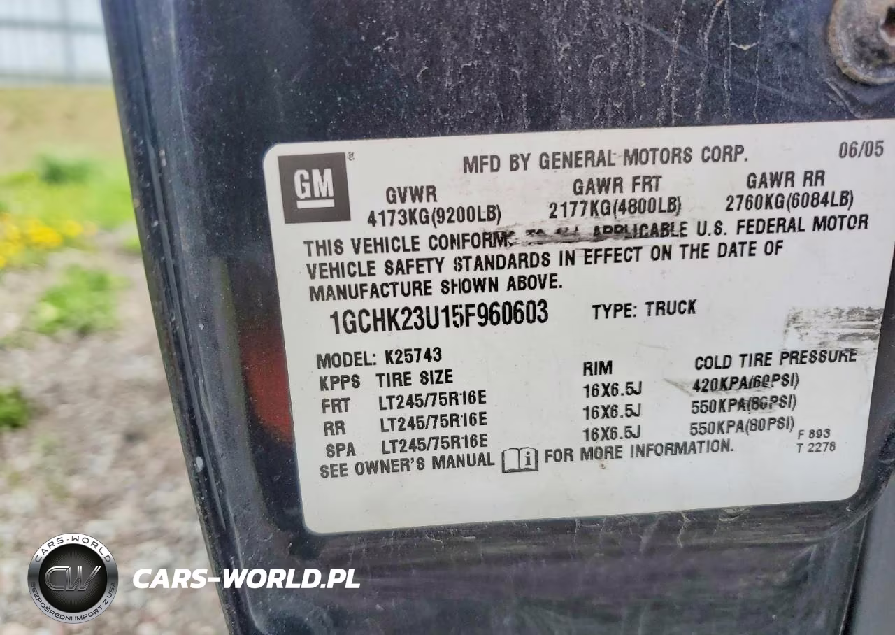 2005 Chev Silverado Crew Cab ( VIN:1GCHK23U15F960603 - 12