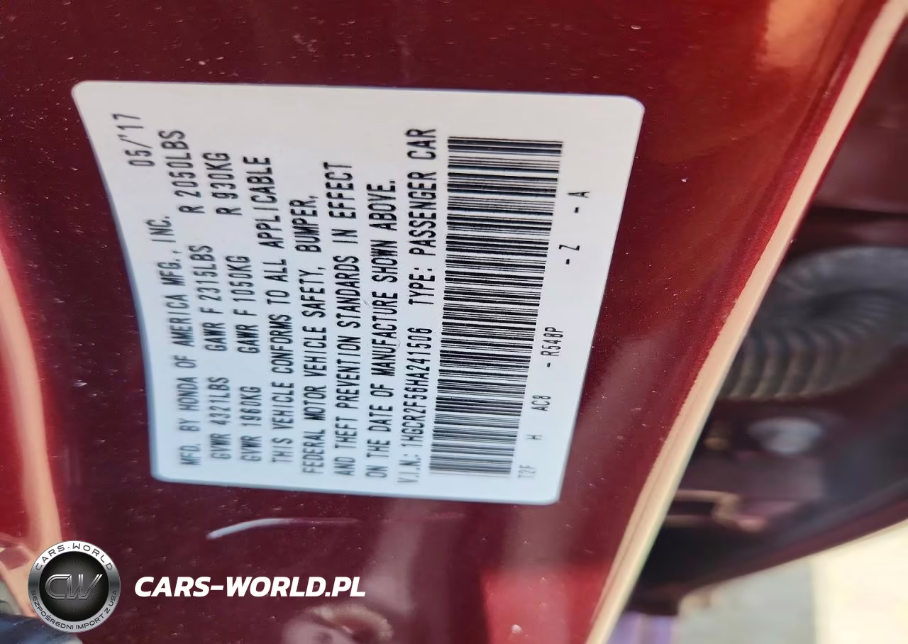 2017 Honda Accord Sport VIN:1HGCR2F56HA241506 - 12