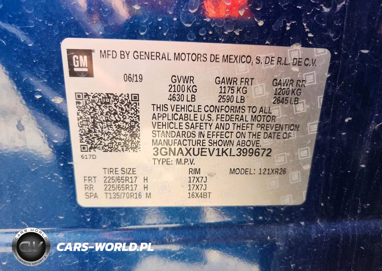 2019 Chevrolet Equinox Lt VIN:3GNAXUEV1KL399672 - 13