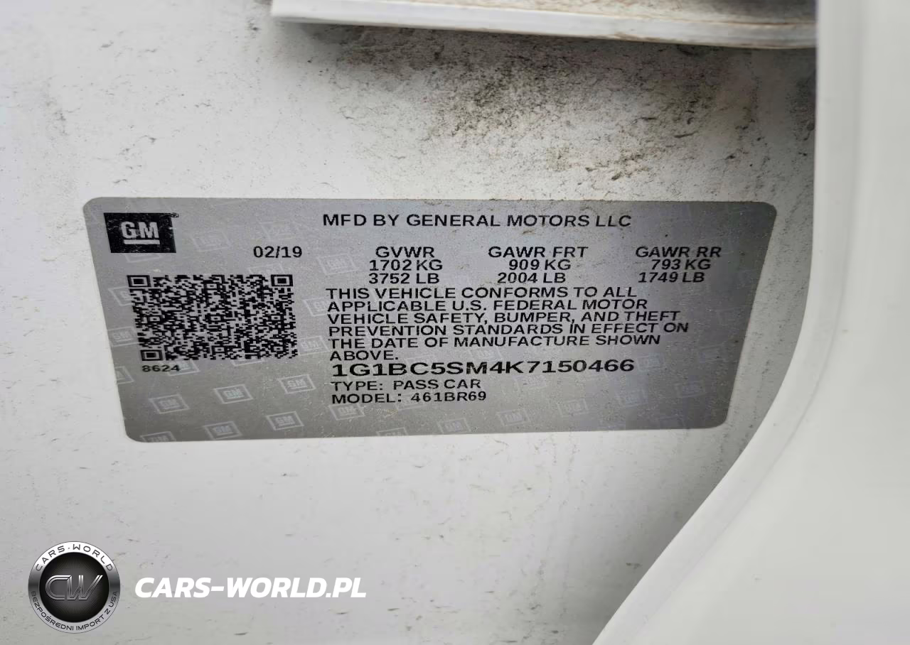 2019 Chevrolet Cruze Ls VIN:1G1BC5SM4K7150466 - 12