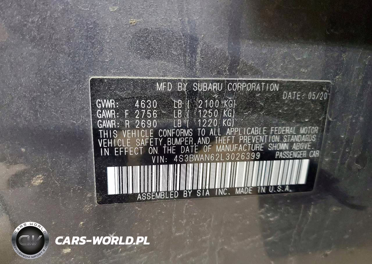 2020 Subaru Legacy Limited VIN:4S3BWAN62L3026399 - 13
