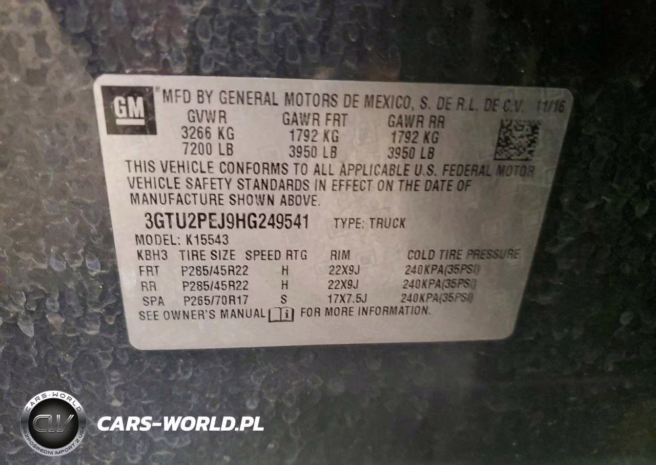 2017 GMC Sierra K1500 Denali VIN:3GTU2PEJ9HG249541 - 12
