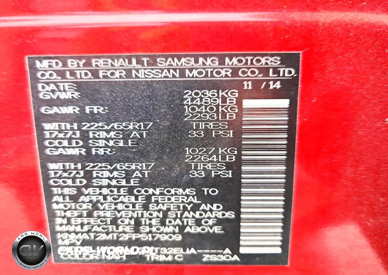 2015 Nissan Rogue Sv VIN:KNMAT2MT2FP517909 - 14