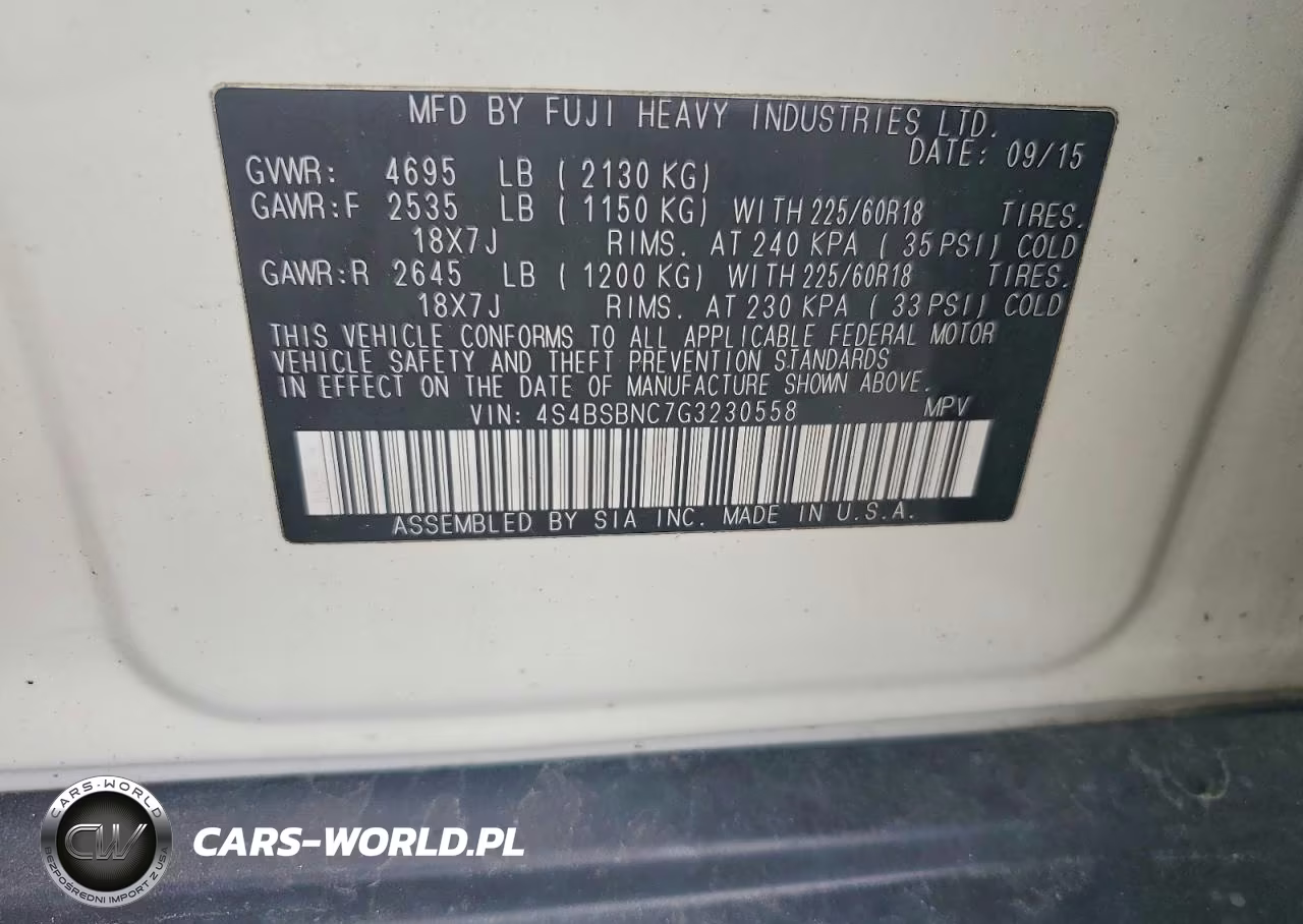 2016 Subaru Outback 2.5I Limited VIN:4S4BSBNC7G3230558 - 13