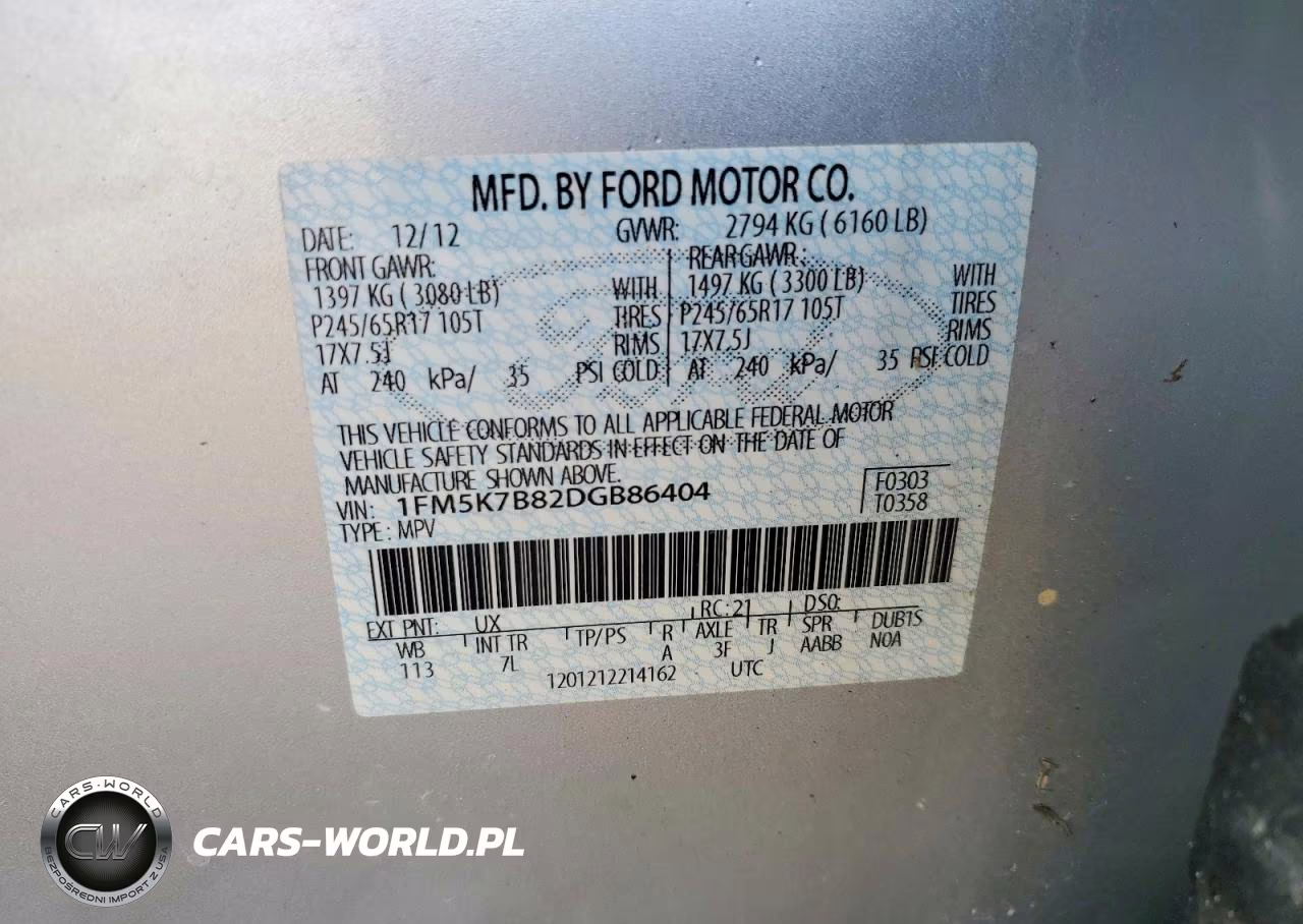 2013 Ford Explorer VIN:1FM5K7B82DGB86404 - 13