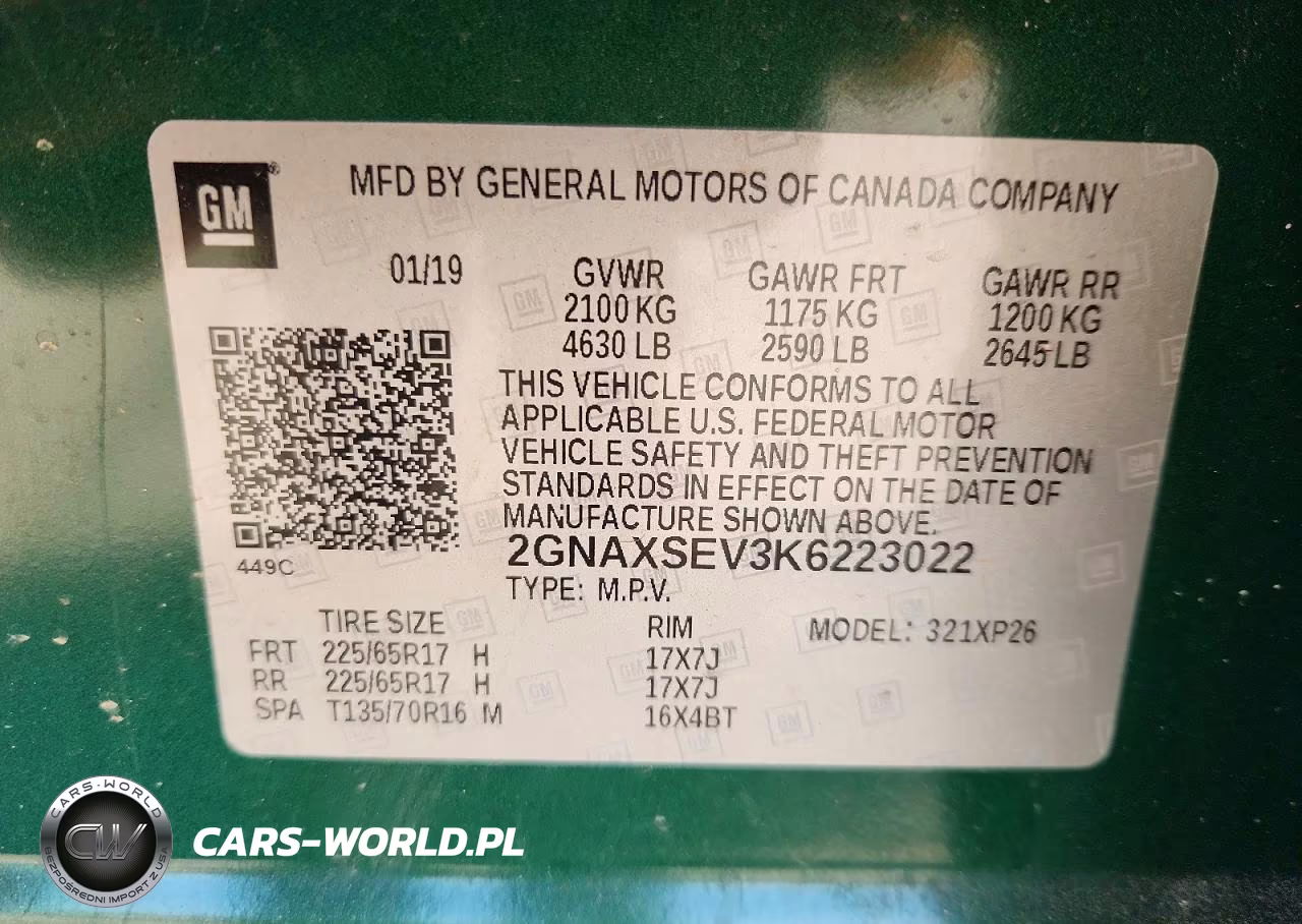 2019 Chevrolet Equinox Ls VIN:2GNAXSEV3K6223022 - 13