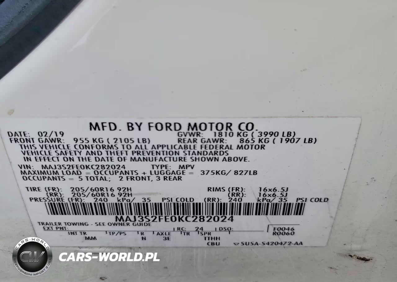 2019 Ford Ecosport S VIN:MAJ3S2FE0KC282024 - 12