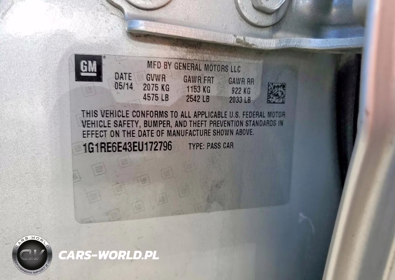 2014 Chevrolet Volt VIN:1G1RE6E43EU172796 - 12