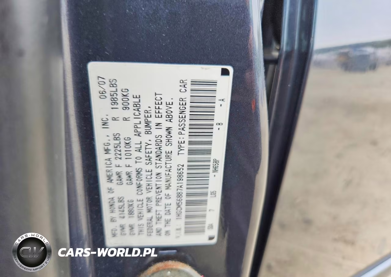2007 Honda Accord Ex VIN:1HGCM56887A198652 - 12
