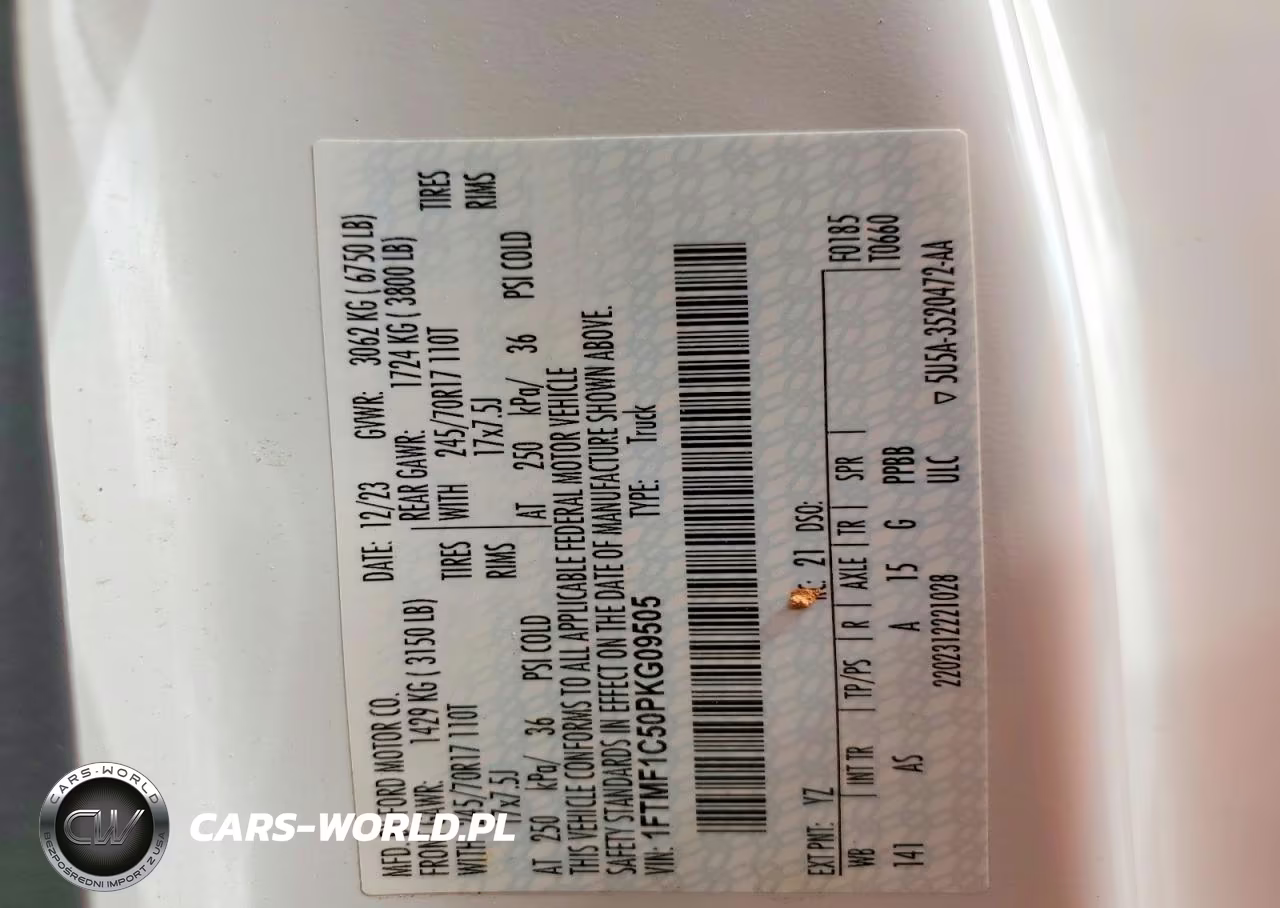 2023 Ford F-150 Lariat VIN:1FTMF1C50PKG09505 - 12