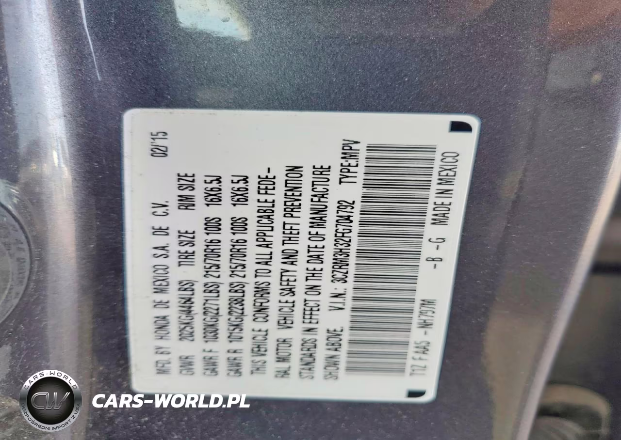2015 Honda Cr-V Lx VIN:3CZRM3H32FG704792 - 13