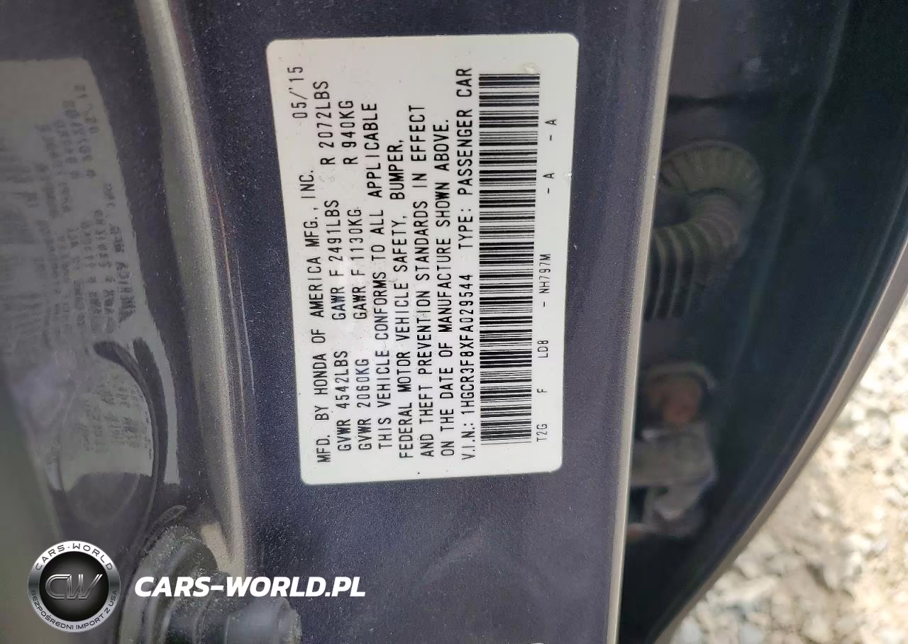 2015 Honda Accord Exl VIN:1HGCR3F8XFA029544 - 13