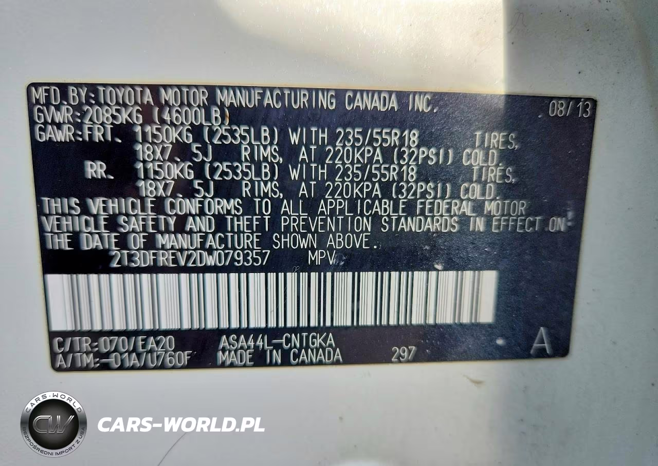 2013 Toyota Rav4 Limited VIN:2T3DFREV2DW079357 - 13