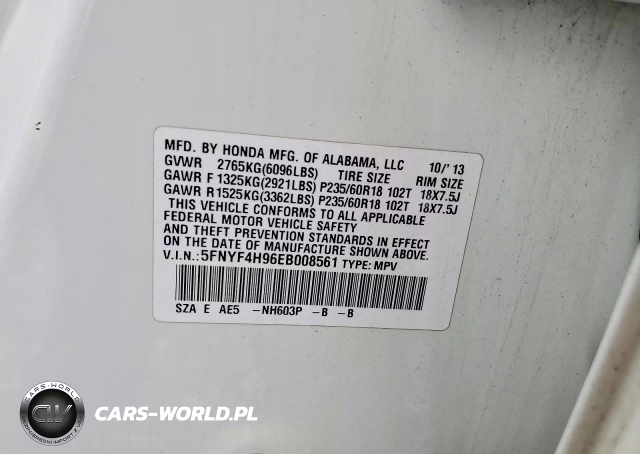 2014 Honda Pilot Touring VIN:5FNYF4H96EB008561 - 13