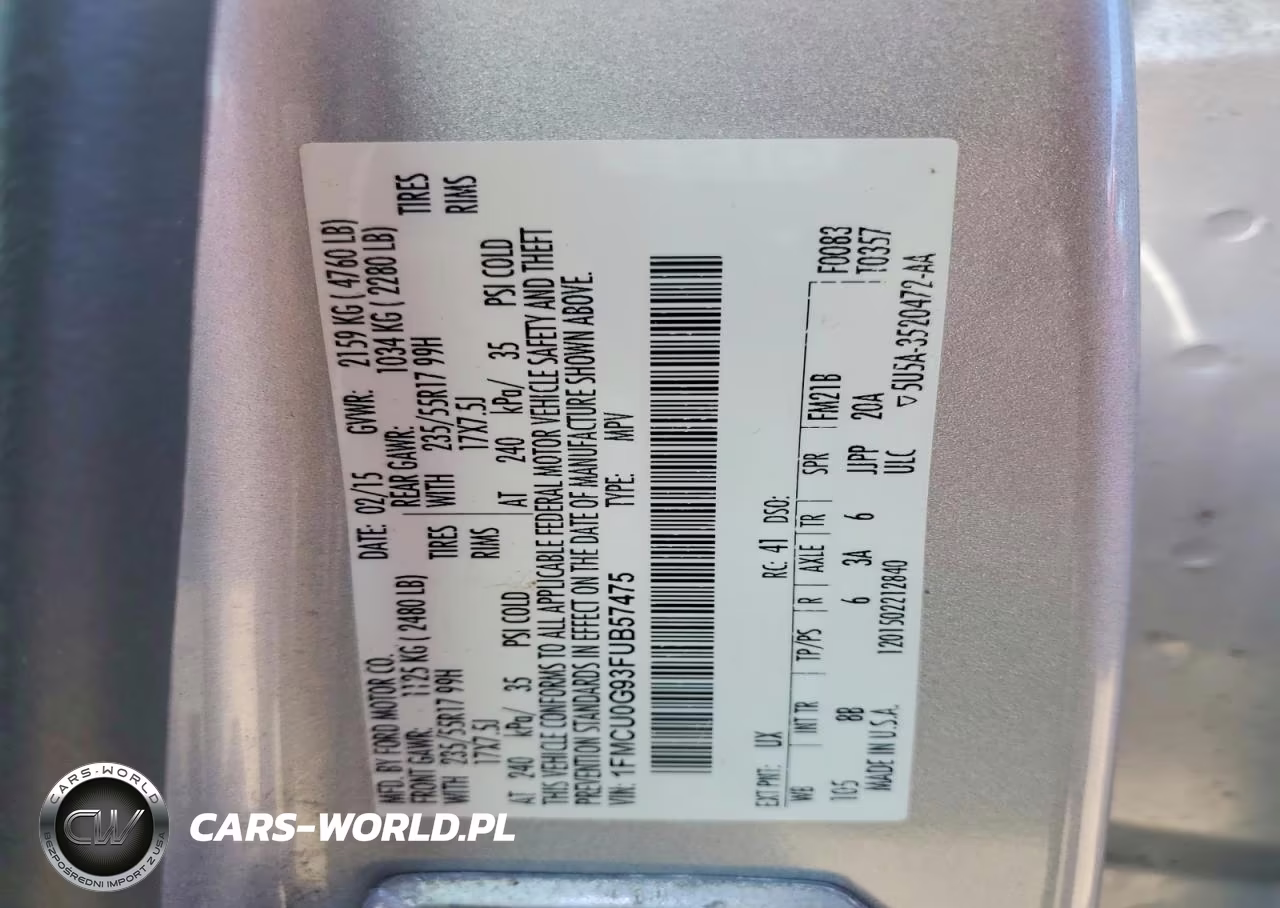 2015 Ford Escape Se VIN:1FMCU0G93FUB57475 - 12