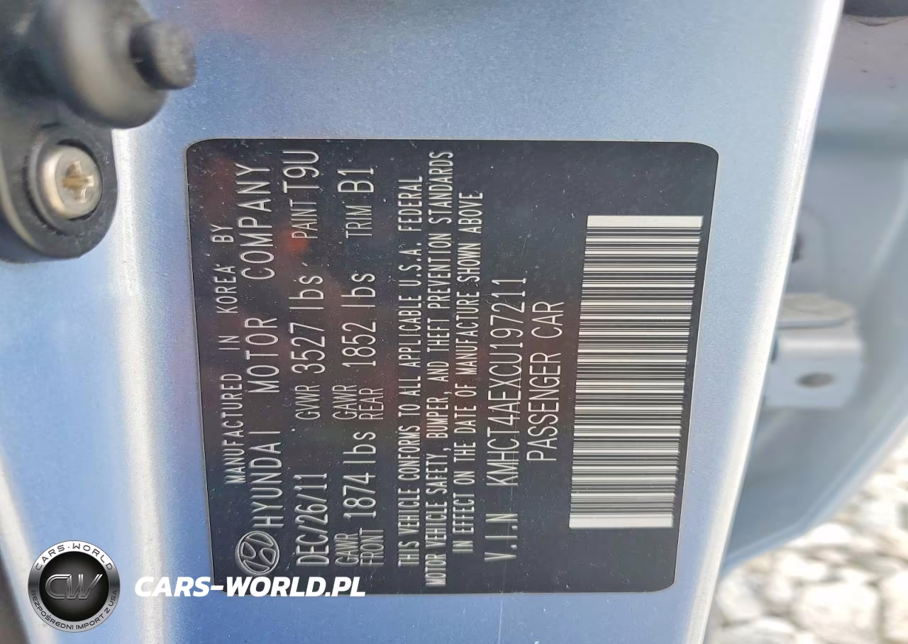 2012 Hyundai Accent Gls VIN:KMHCT4AEXCU197211 - 12