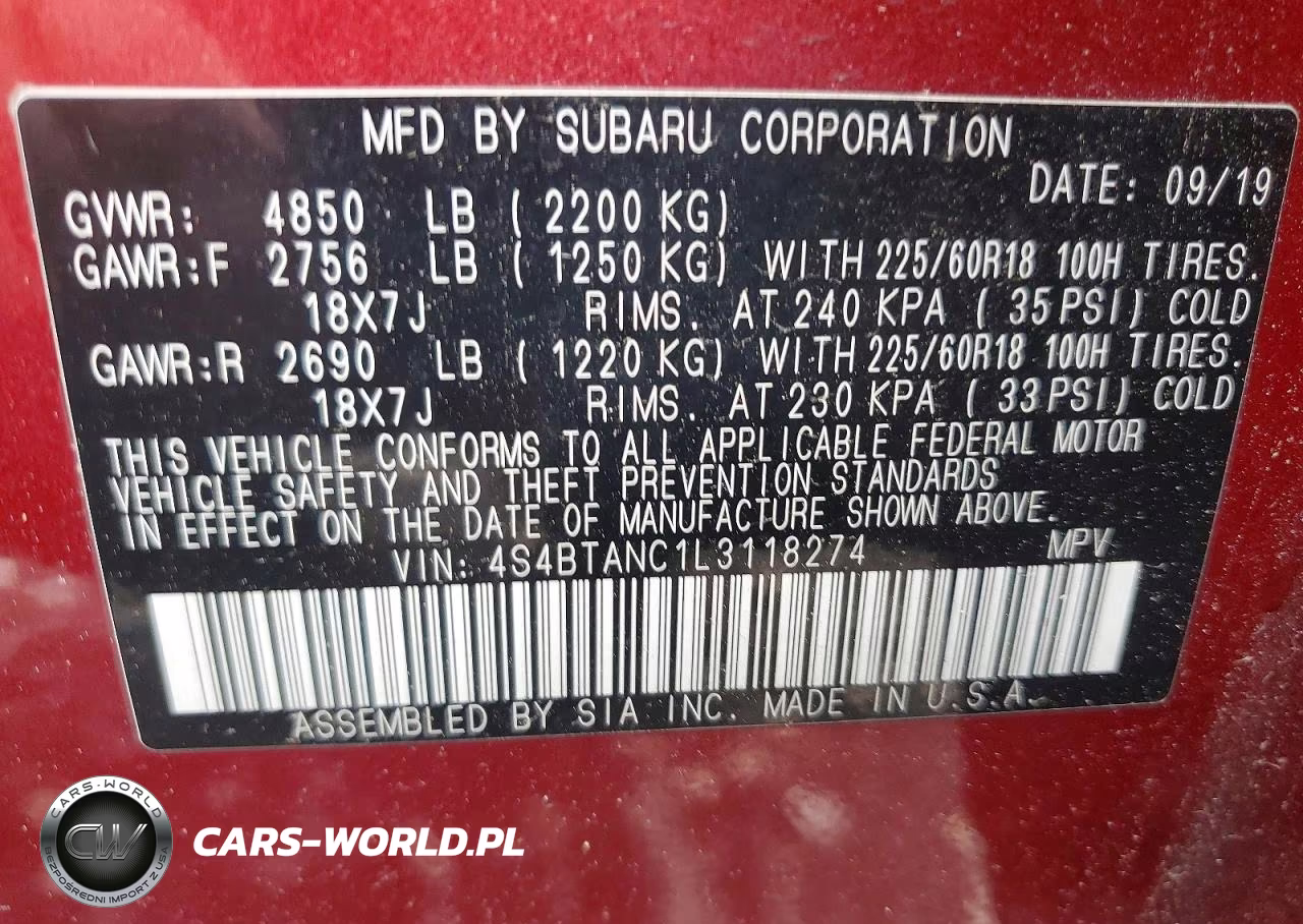 2020 Subaru Outback Limited VIN:4S4BTANC1L3118274 - 13
