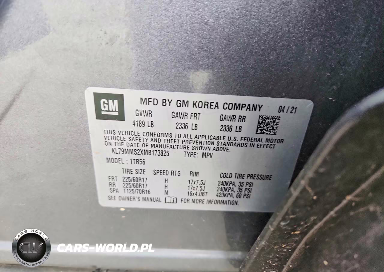 2021 Chevrolet Trailblazer Ls VIN:KL79MMS2XMB173825 - 12