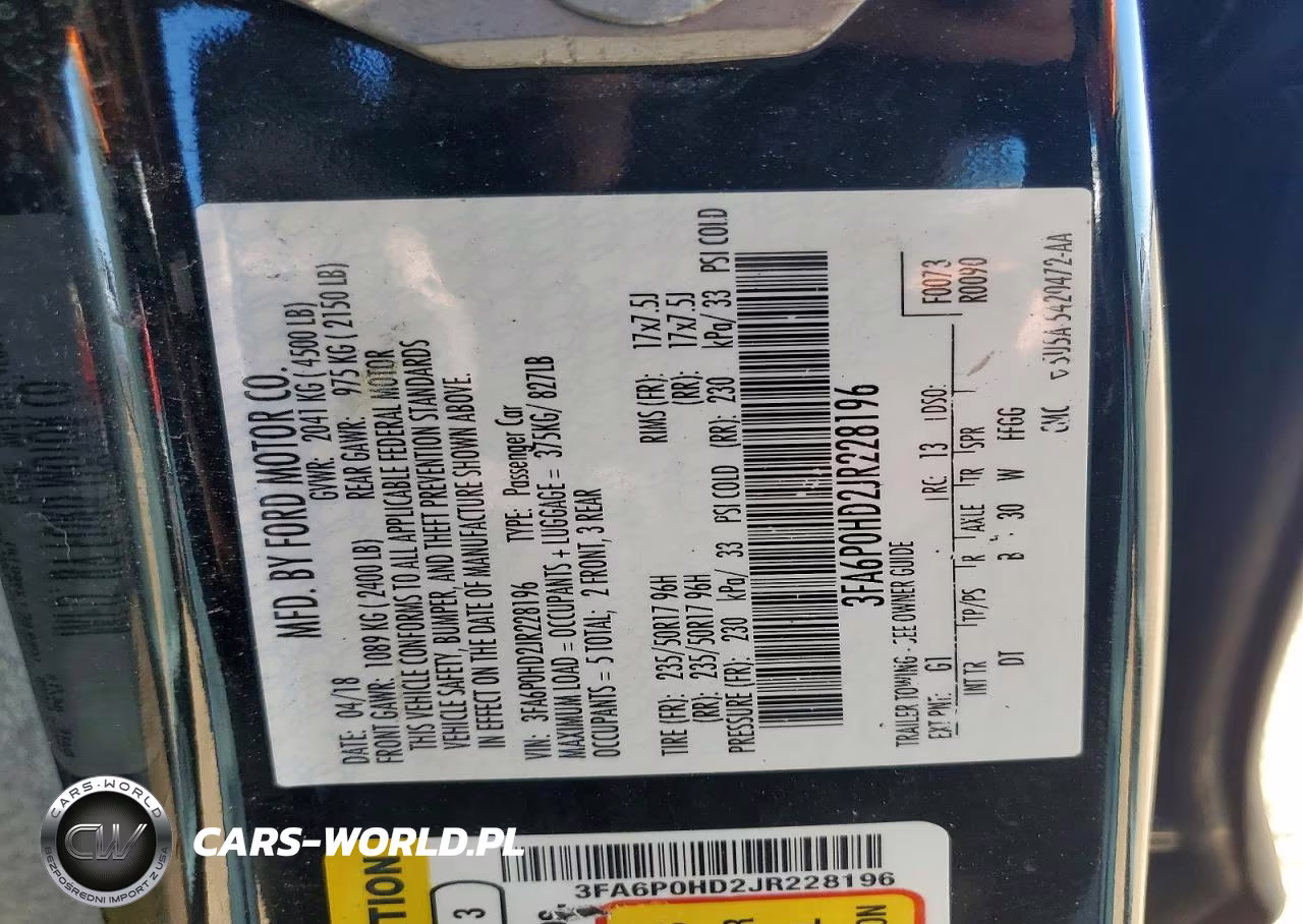 2018 Ford Fusion Se VIN:3FA6P0HD2JR228196 - 12