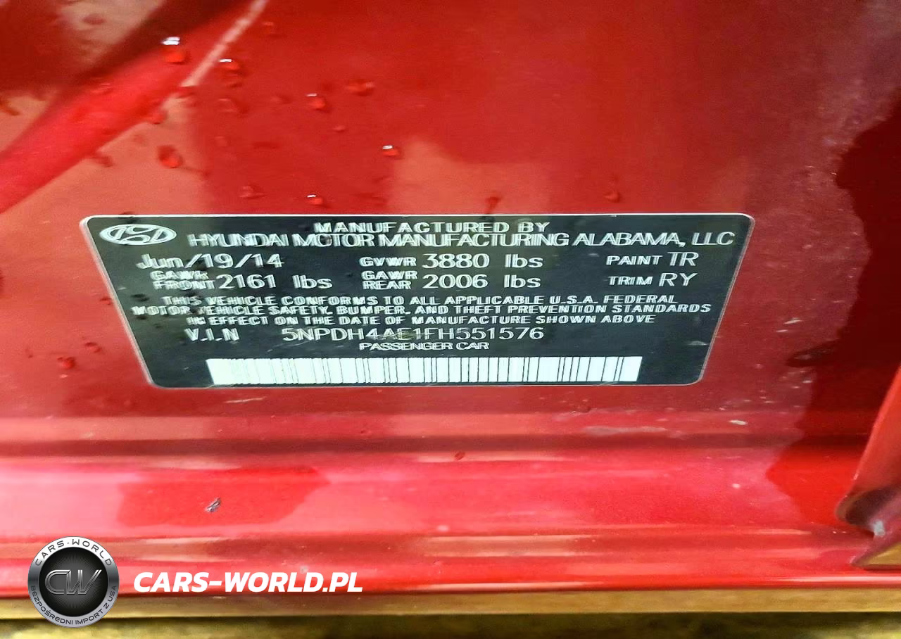 2015 Hyundai Elantra Limited VIN:5NPDH4AE1FH551576 - 12