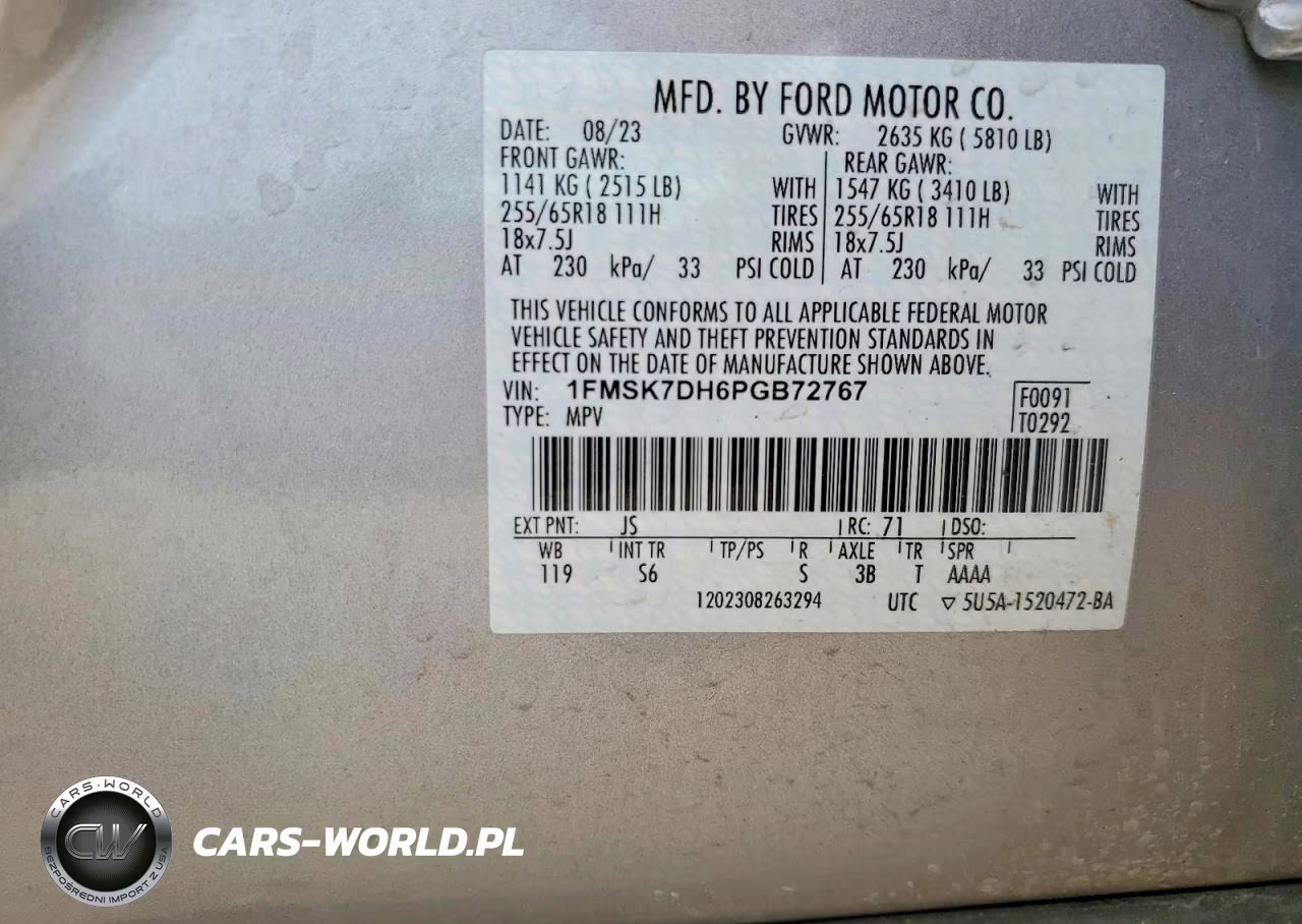 2023 Ford Explorer VIN:1FMSK7DH6PGB72767 - 12