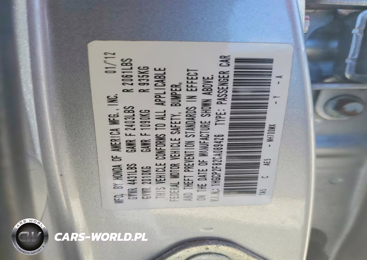 2012 Honda Accord Exl VIN:1HGCP2F82CA089426 - 13