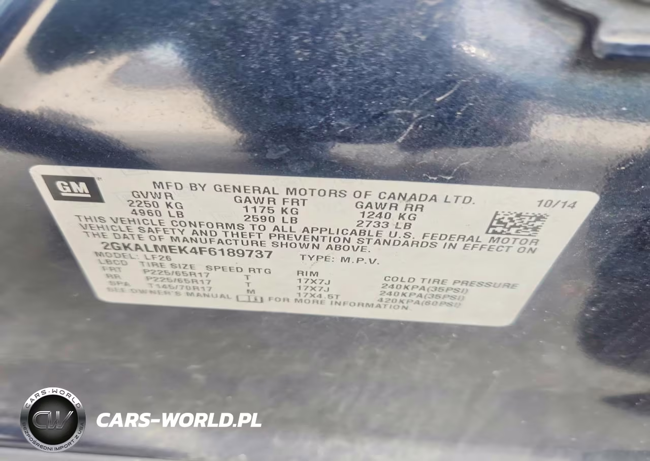 2015 GMC Terrain 4D Sl VIN:2GKALMEK4F6189737 - 13