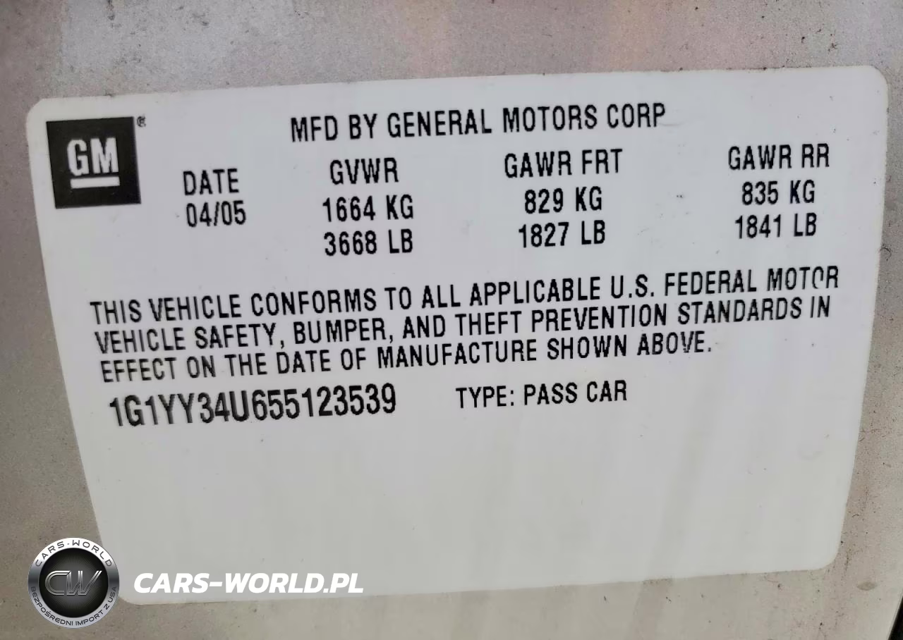 2005 Chev Corvette VIN:1G1YY34U655123539 - 12