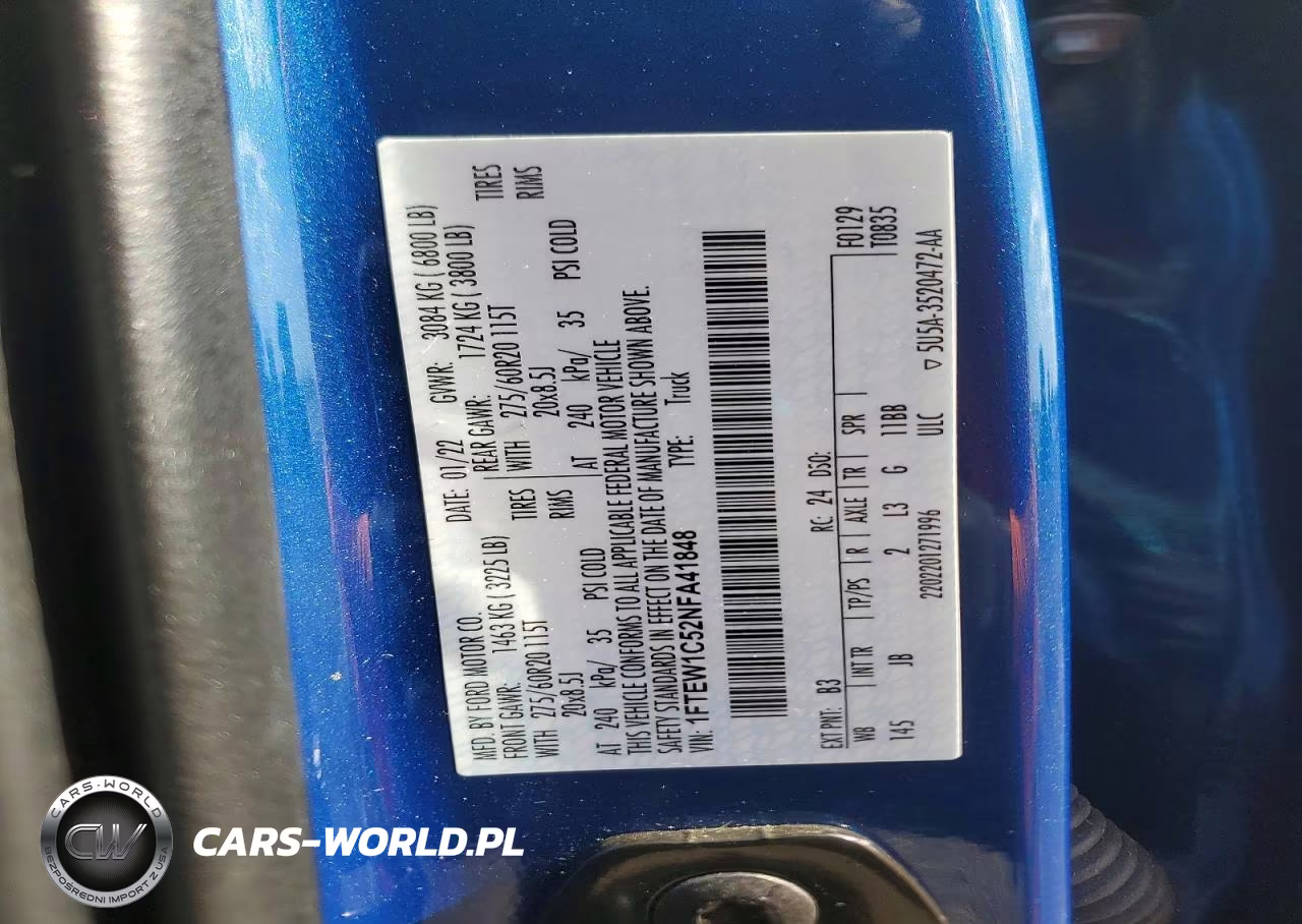 2022 Ford F150 Supercrew VIN:1FTEW1C52NFA41848 - 12