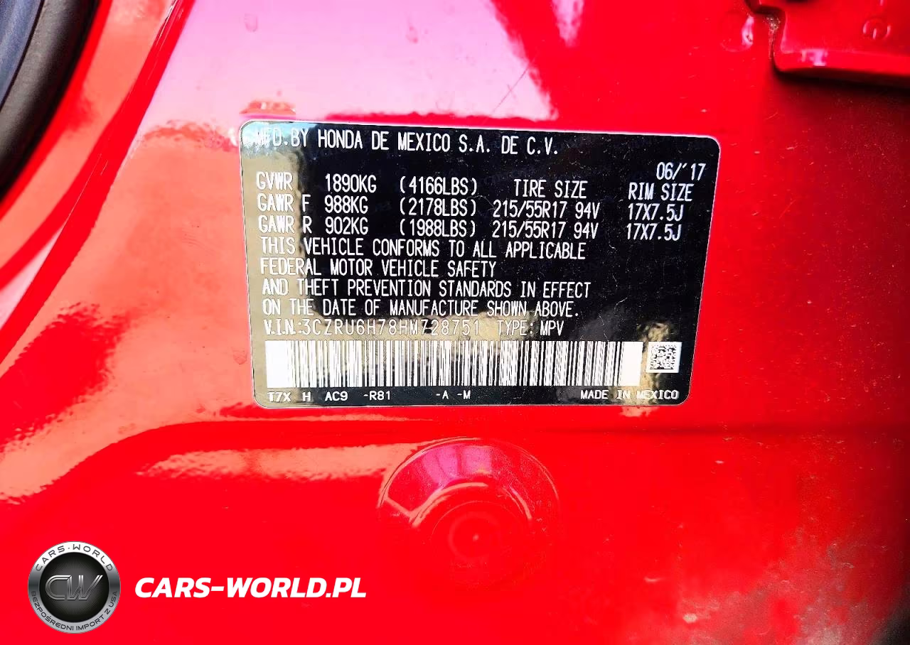 2017 Honda Hr-V Exl VIN:3CZRU6H78HM728751 - 13