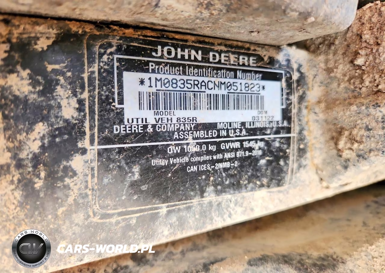 2022 John Deere 835R Utility Vehicle VIN:1M0835RACNM051823 - 10