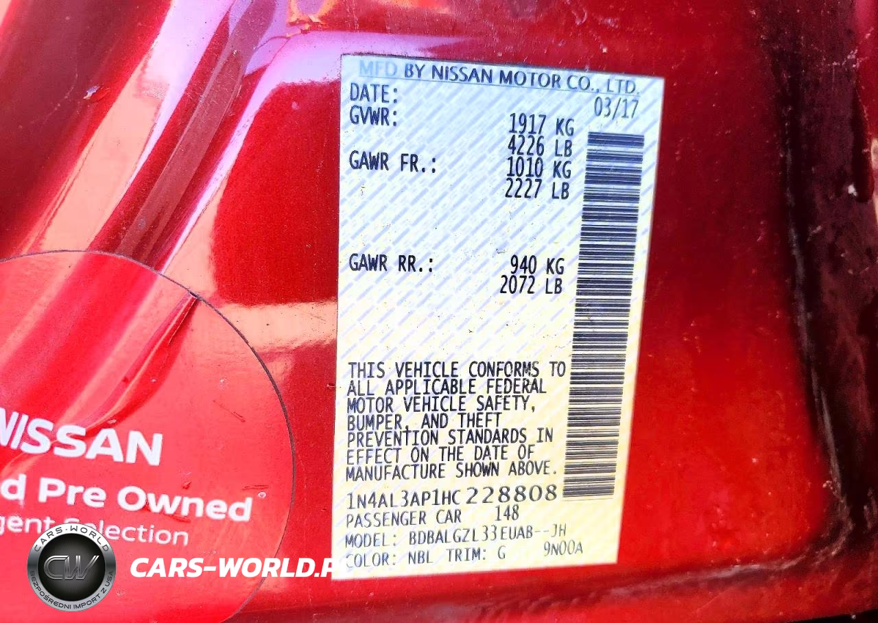 2017 Nissan Altima 2.5 S VIN:1N4AL3AP1HC228808 - 13