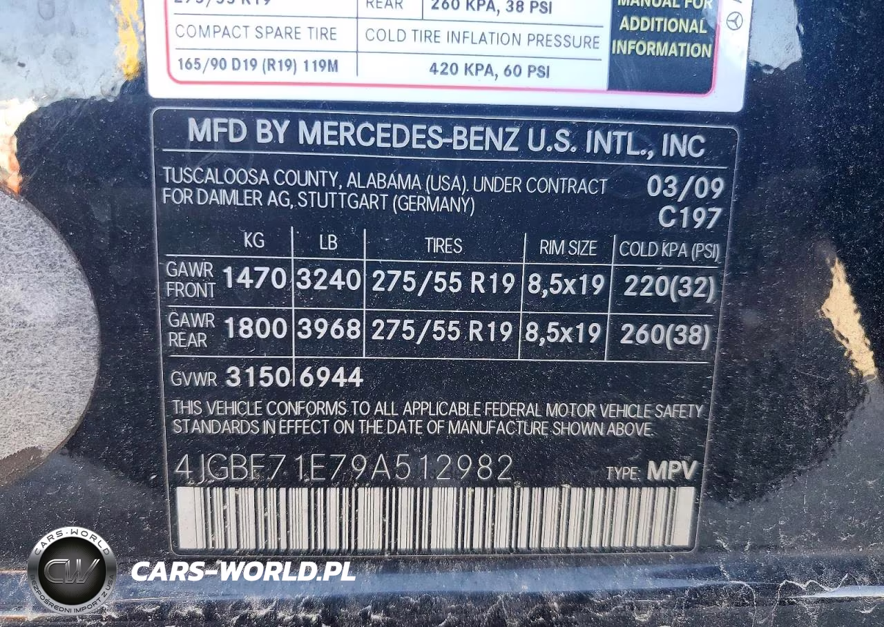 2009 Mercedes-Benz Gl 450 4Matic VIN:4JGBF71E79A512982 - 13
