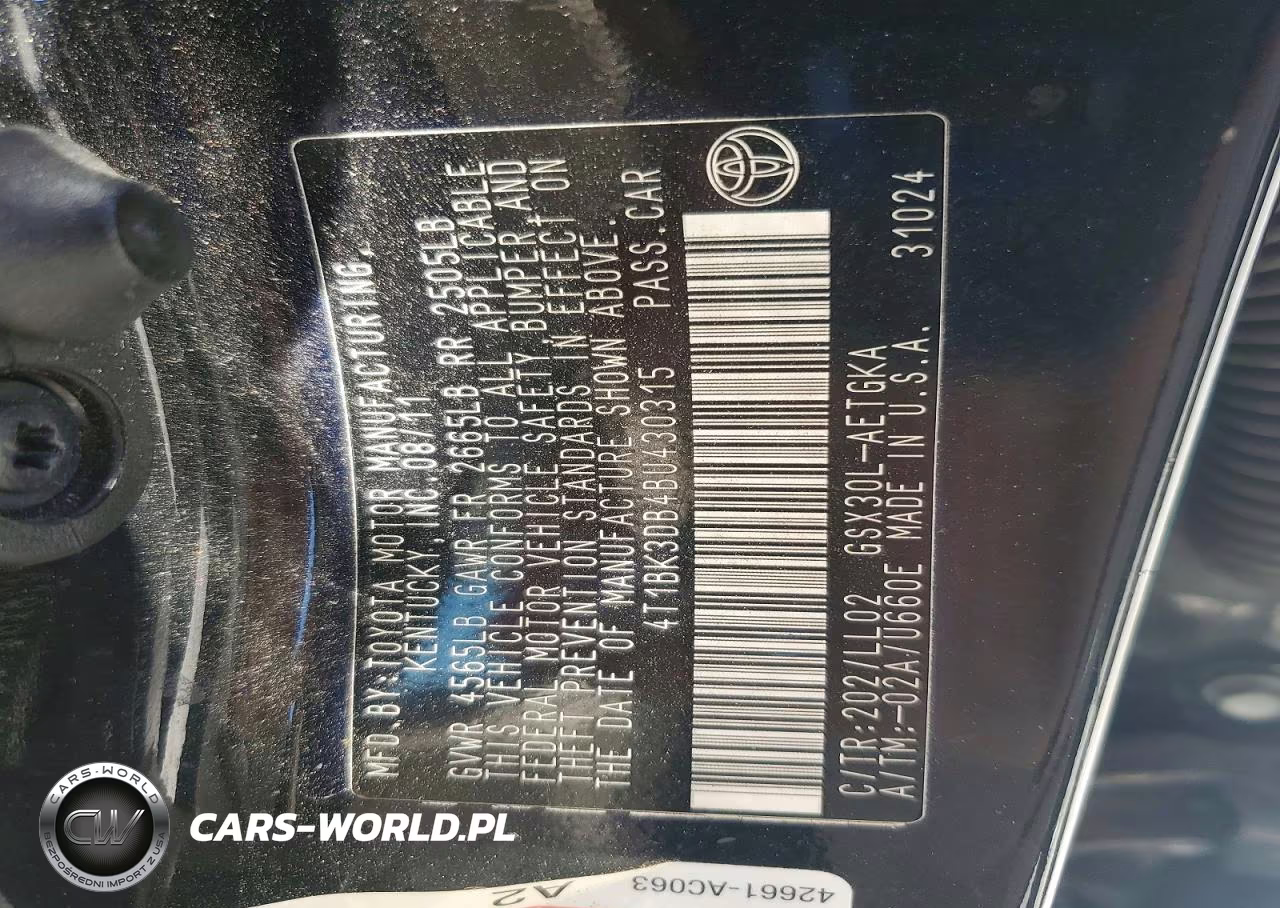 2011 Toyota Avalon Base VIN:4T1BK3DB4BU430315 - 12