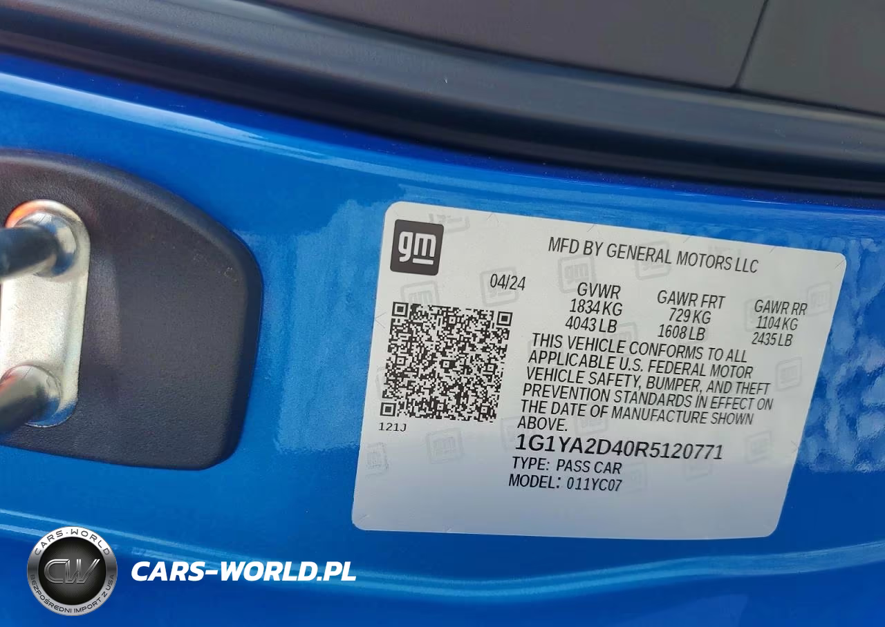 2024 Chevrolet Corvette Stingray 1Lt VIN:1G1YA2D40R5120771 - 12