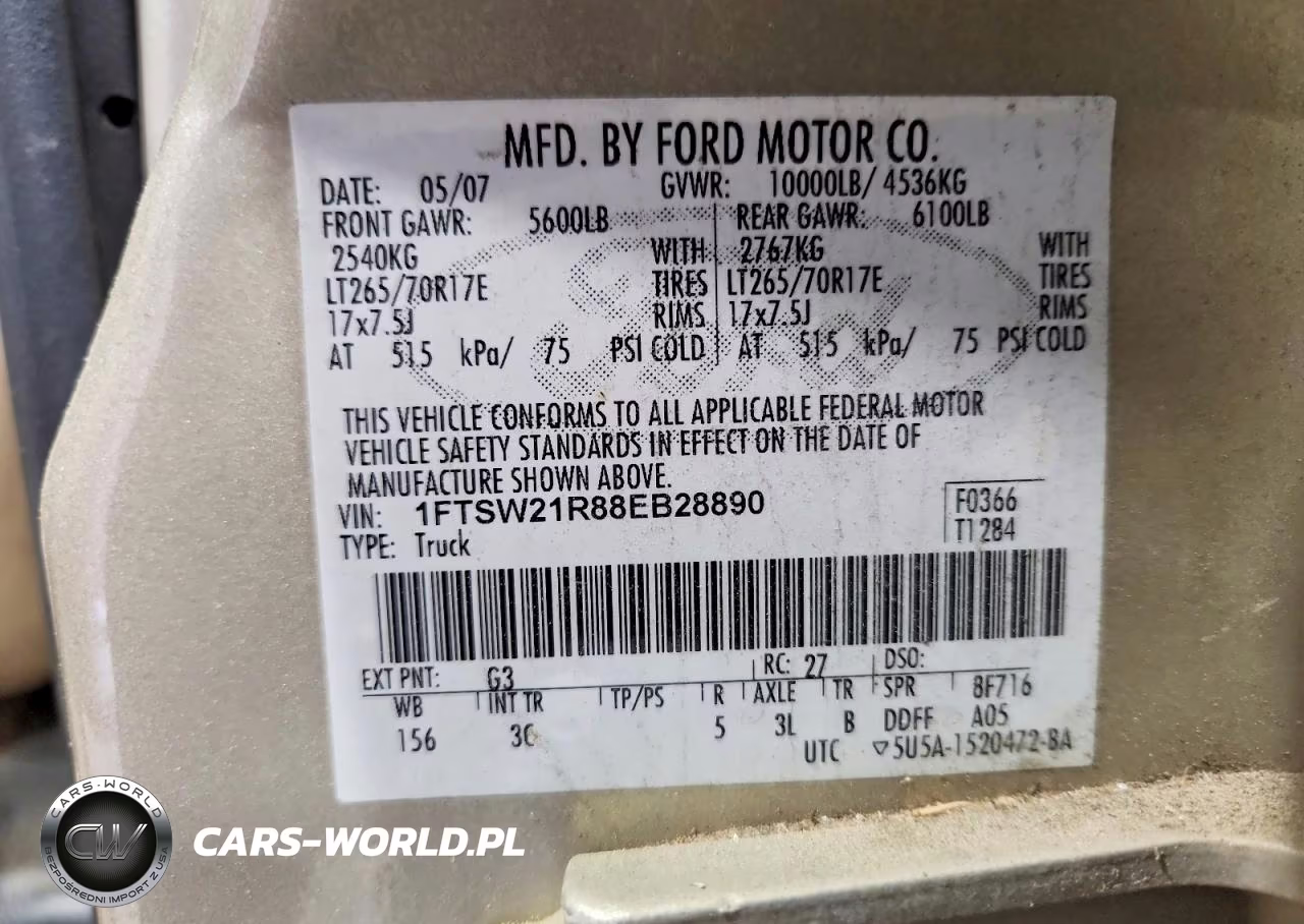 2008 Ford F250 Super Duty VIN:1FTSW21R88EB28890 - 12